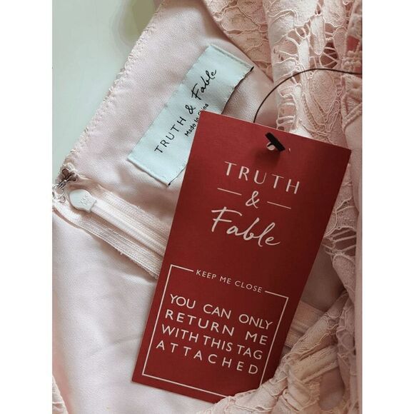 Pink Blush Lace Cocktail A-Line Long Sleeve Elegant Romantic Classy Dress XXL NW - Picture 9 of 16